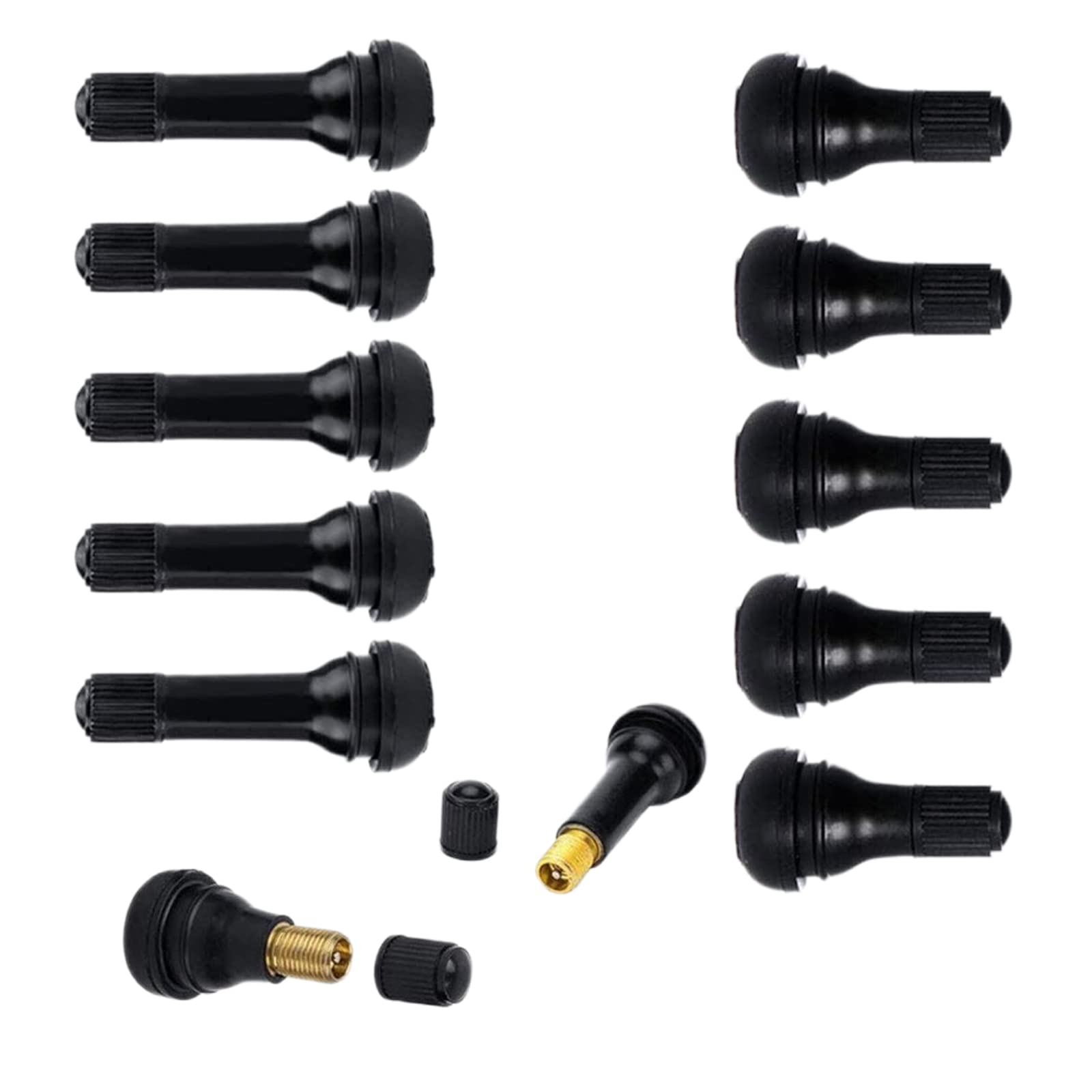 Pack of 12 Car Tire Valve Stem TR414 Cap Rubber Tire Tyre Valve Stem TR412 Replacement Tire Valve Stem with Dust Cap for Car Enthusiasts