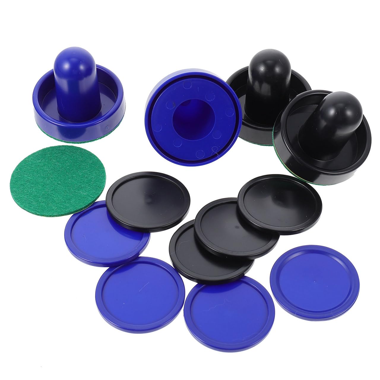 Toddmomy Air Hockey Pucks and Pushers 2 Sets Replacement Accessories for Mini Table Ice Hockey Game 2.4 Inch Ergonomic Design for Family Arcade Play