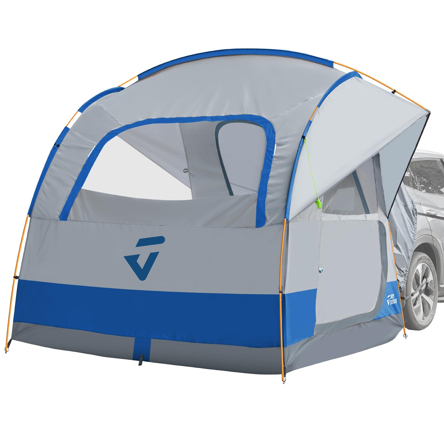 JOYTUTUS tente de camping SUV étanche à la pluie, tente de voiture double porte en aluminium pour 4 à 8 personnes
