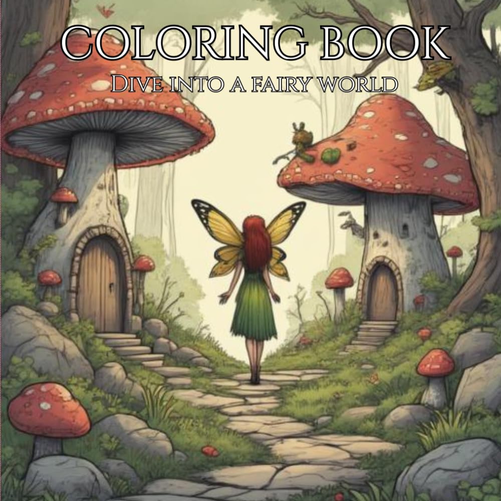 Adult Coloring Book World of Fairies: Dive into the world of fairies to color and relax.