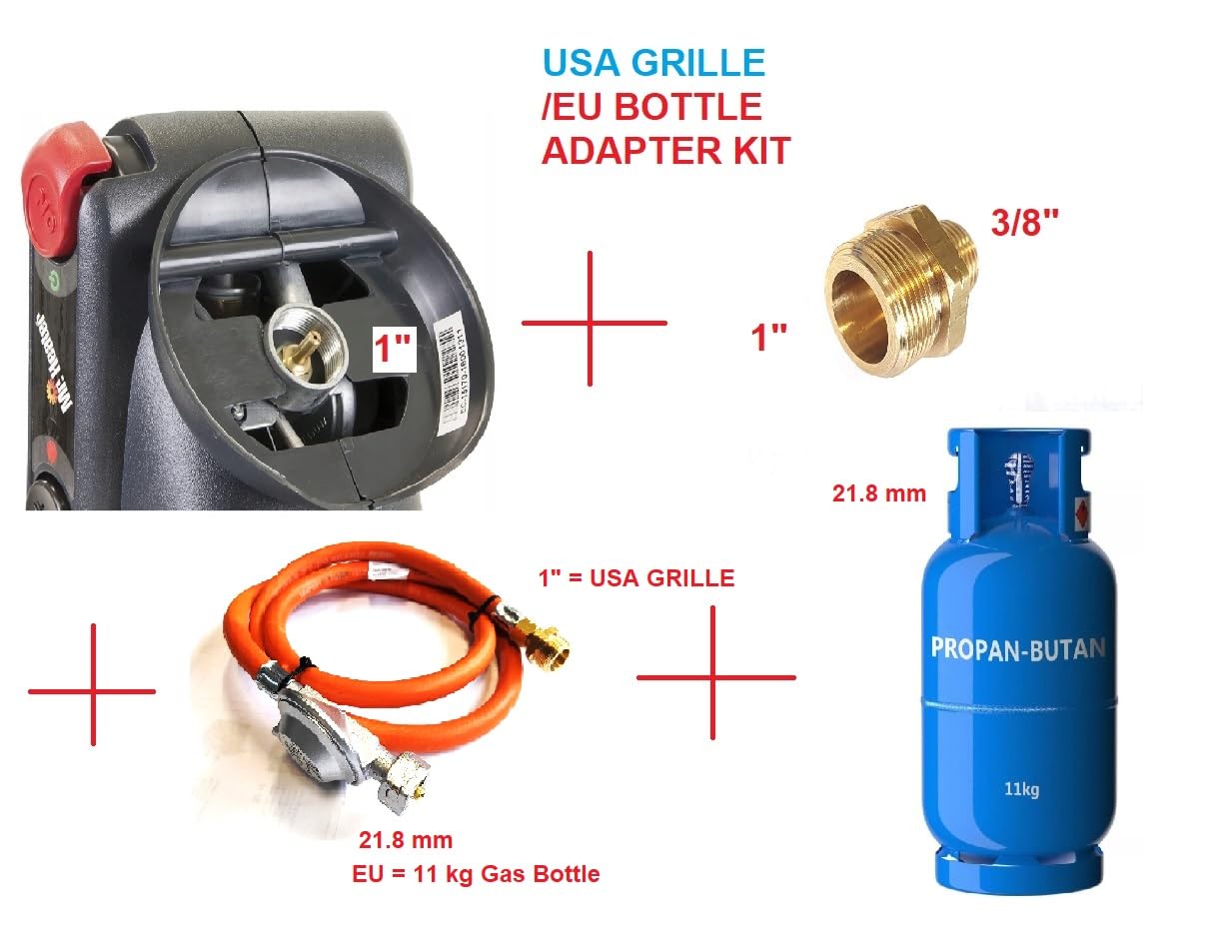 Adaptateur De Recharge Pour Bouteille De Gaz Propane 1 Lb – Coupleur En Laiton, Kit Outils