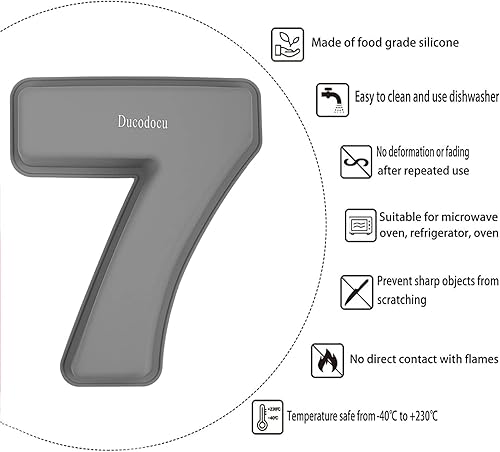Miniatura 3 de Ducodocu Molde de silicona para tartas con números 3D, moldes para hornear, moldes novedosos para tartas, moldes para hornear bricolaje para