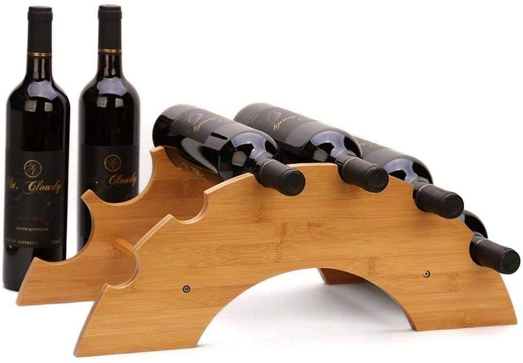 Casier à vin 6 bouteilles support de rangement présentoir en bambou