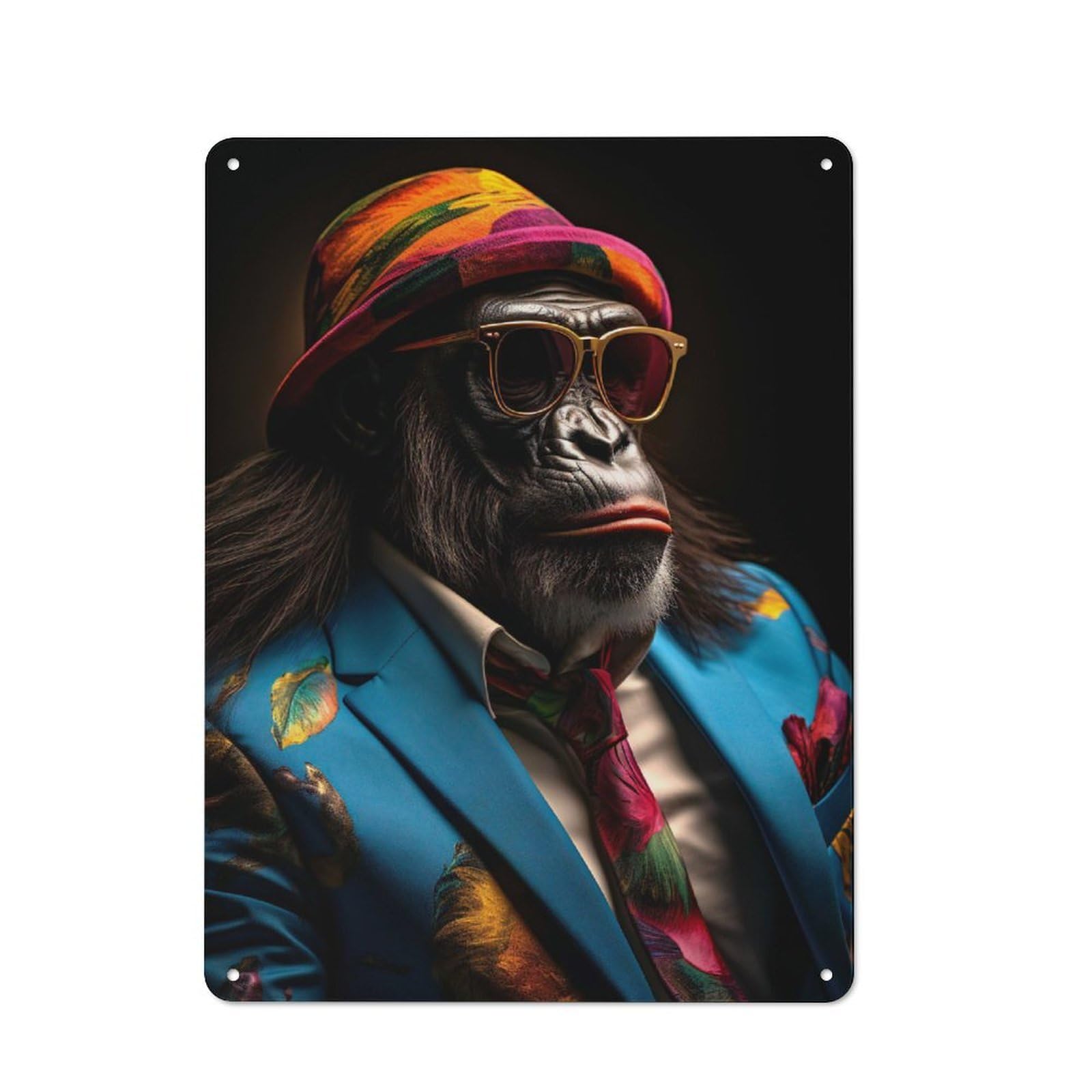 Junmoney Monkey Business Vintage Tin Sign 40X30cm For Garden Room Or Summerhouse, For A Newly Organised Room And Metal Sign Display