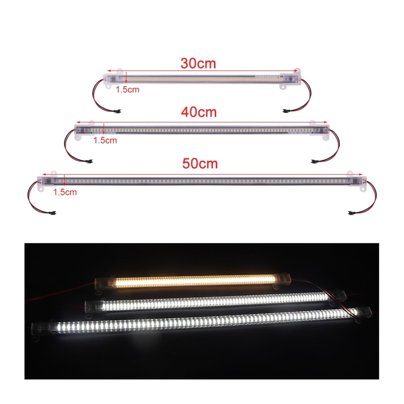 Barre Lumineuse LED 220V, 2835, Haute Luminosité, 72 Diodes/m, 30/40/50cm, Tube en Aluminium, Bande Lumineuse Rigide for Éclairage sous-Meuble De Cuisine(5PCS 50CM,Cold White 6000K)