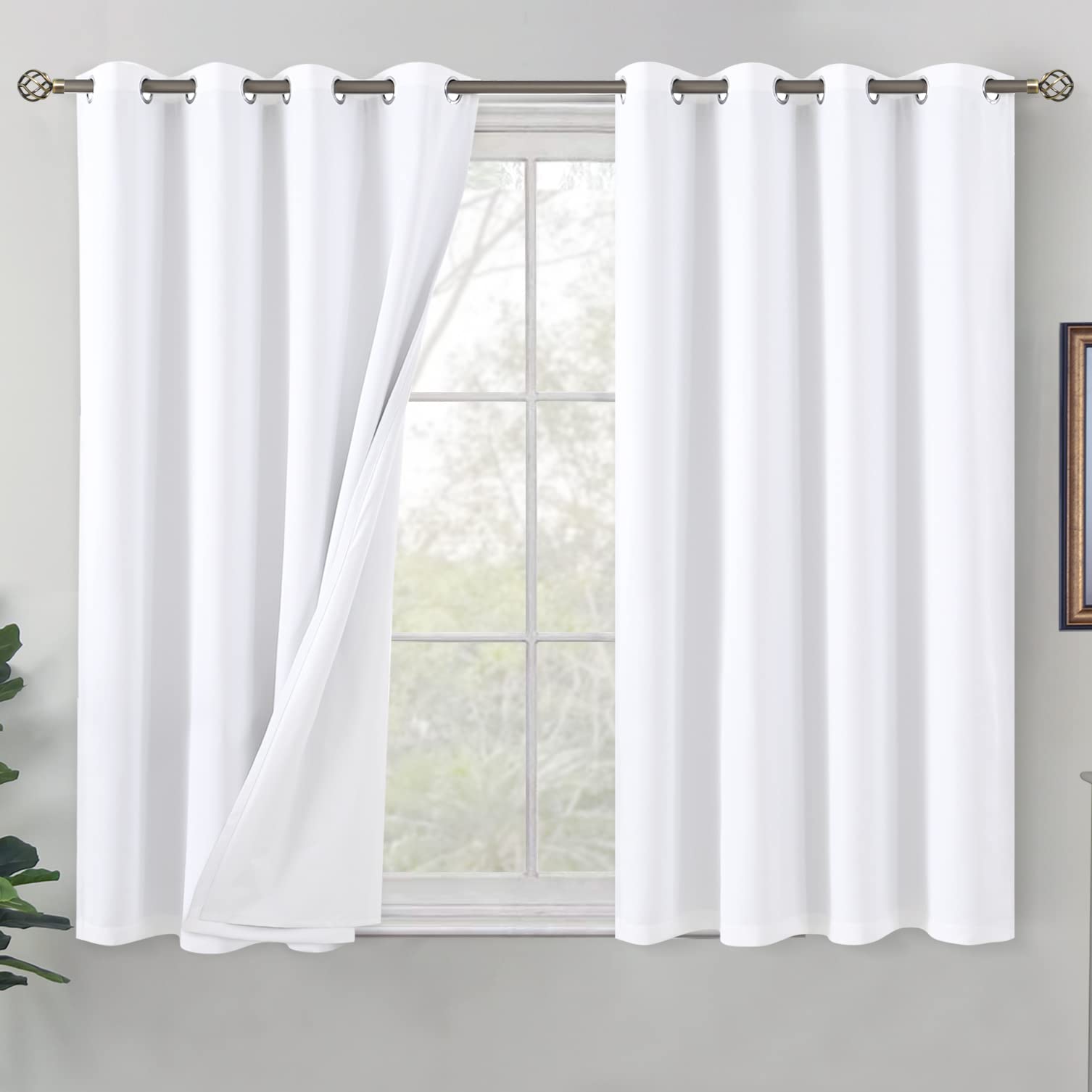 BGment White Blackout Curtains
