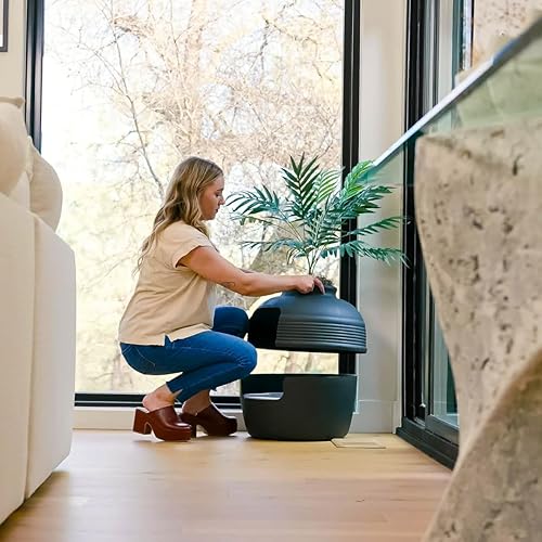 Miniatura 10 de Good Pet Stuff, Bandeja de arena para la caja de arena oculta original, bandeja de arena reutilizable, fácil de limpiar, sostenible, forro blanco