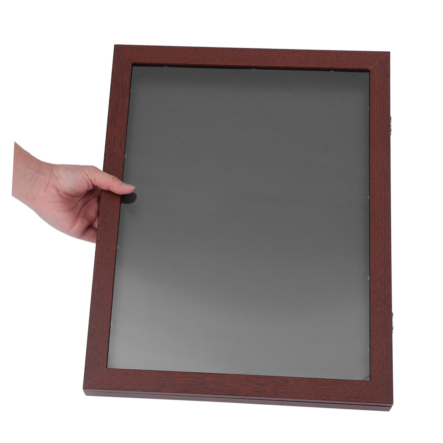 Didiseaon Marco de Uniforme de Fútbol de Madera Marrón Rectangular Diseño Elegante, Montaje en Pared y Vista Clara para Exhibir Camisetas Deportivas en Oficinas y Espacios Temáticos