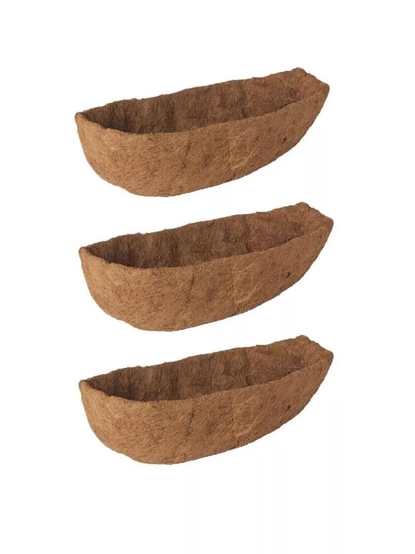Muddy Hands Trough Wall Basket Coco Liner Pre Formed Coir Fibre Garden Replacement Planter Insert (3, 24" (60cm))