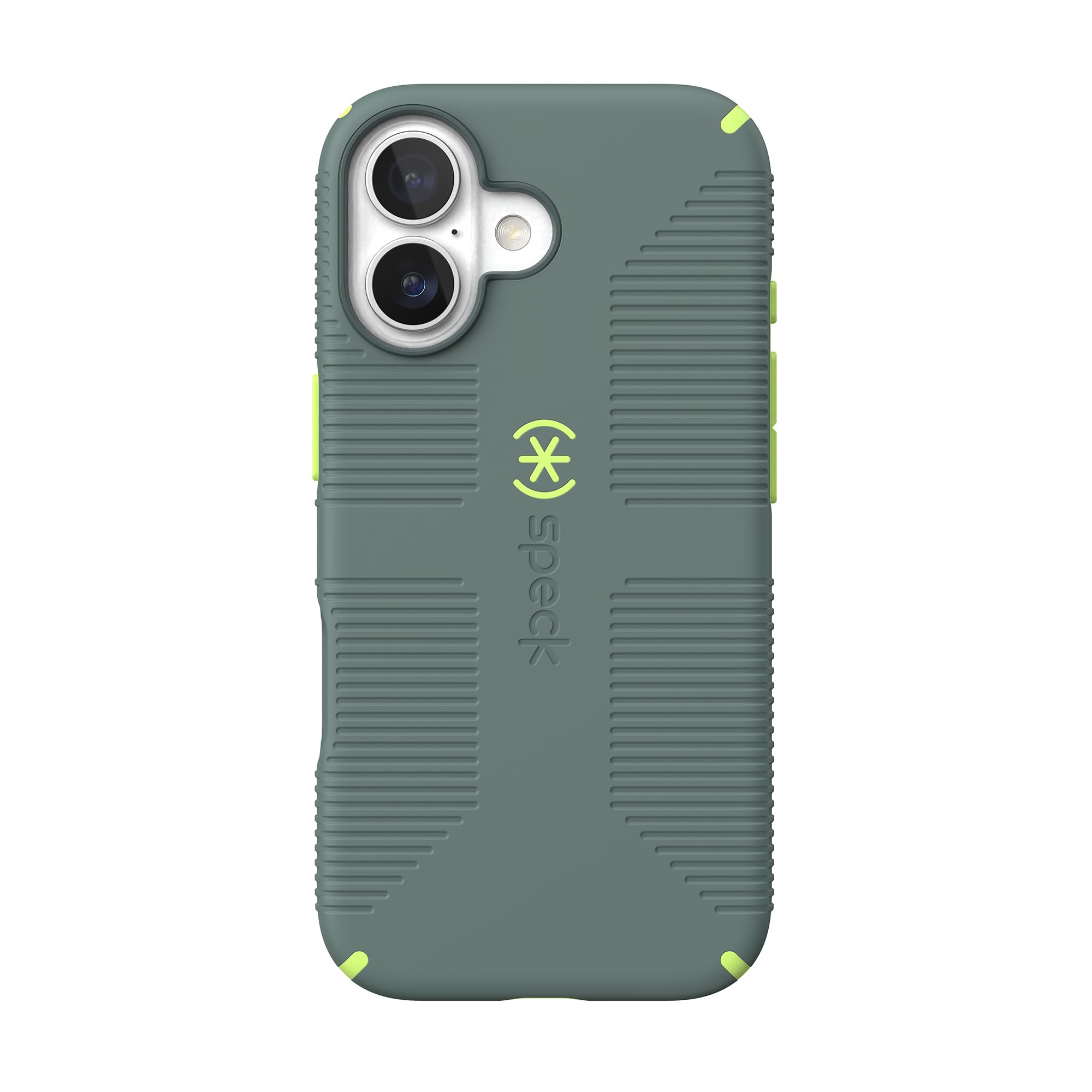 Speck CANDYSHELL uchwyt + etui MS do iPhone'a 17 - NEO DRAB/świecąca zieleń | wąski uchwyt ochronny | ochrona przed upadkiem | kompatybilne z MagSafe