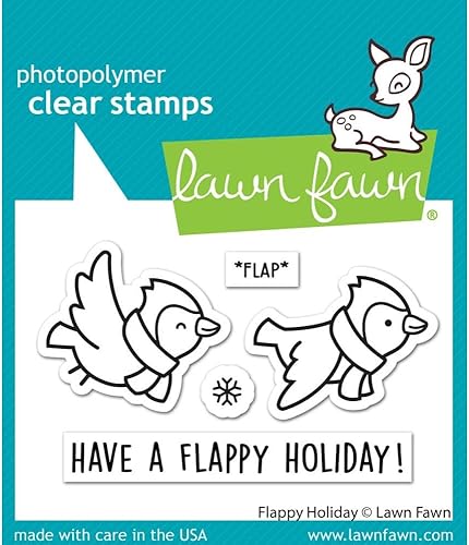 Lawn Fawn LF3229 Flappy Holiday 2X3 Juego de sellos transparentes