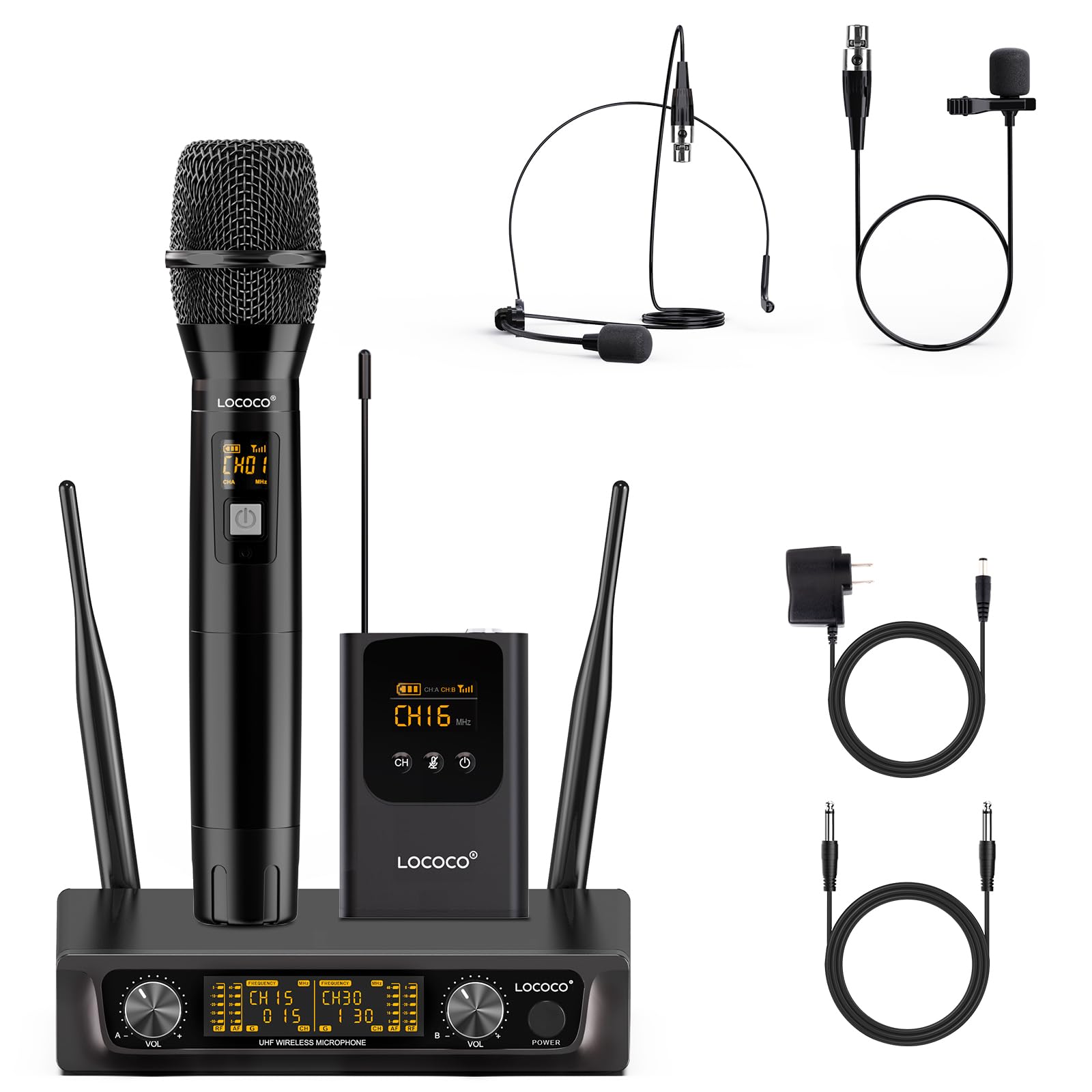 UHF WIRELESS MICROPHONE ワイヤレスマイクセット Amazon.com: UHF Wireless Microphone System Set: Metal Cordless