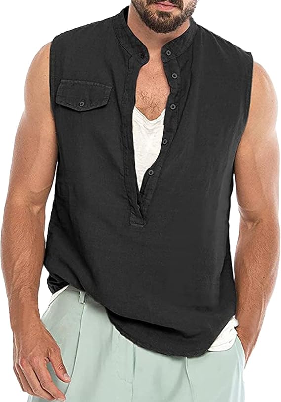 sleeveless shirt collar