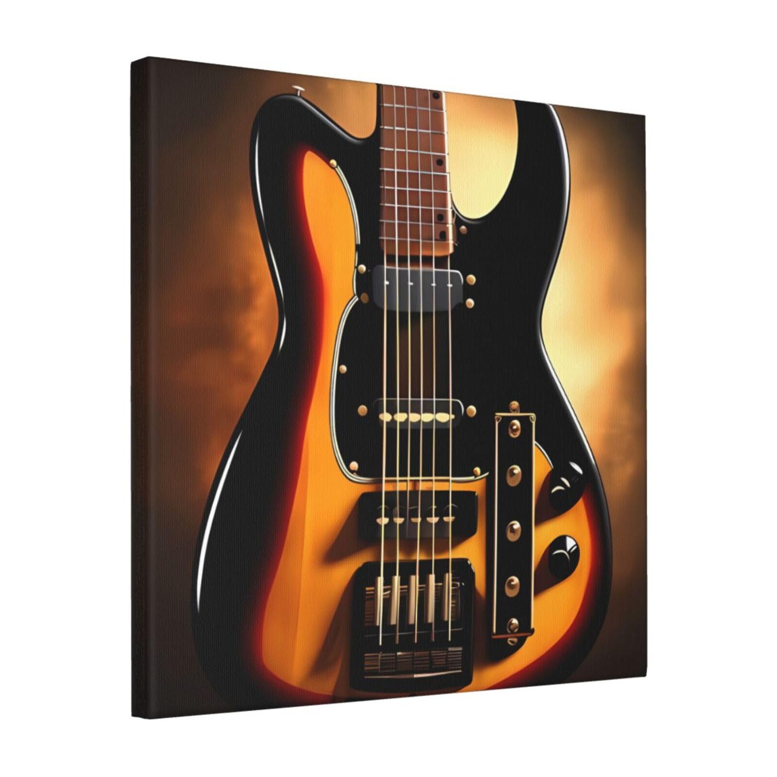 FodPand Instrumental Guitar Canvas Wall Art for Living Room Wall Decor 16"x16" Modern Artwork Painting Pictures Hanging Canvas Prints Aesthetic Wall Art for Bedroom Bathroom Office Wallart Decor