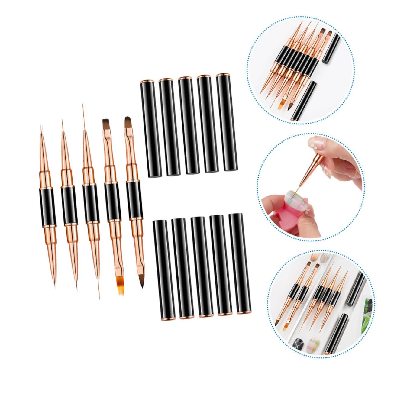 FOMIYES 2 Set Di Nail Art Liner Set Di Manicure Penne Per Nail Art Liner Strumenti Per Disegno Unghie Forniture Per Nail Art Da Salone Pennelli Per Unghie 5 Pezzi*2