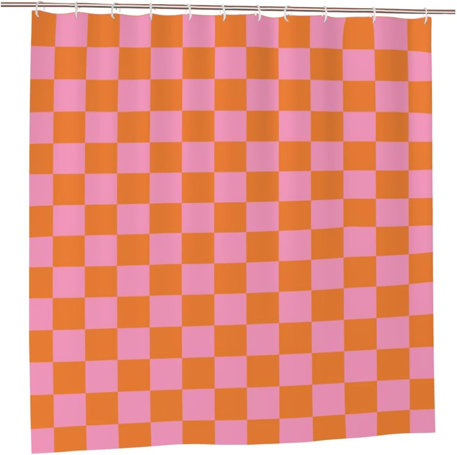 Pink Orange Shower Curtain, Abstract Bathroom Decorative Shower Curtains Set with 12 Hooks, Waterproof Bath Curtains for Girl Women Lovely Bath Accessories 72 x 72 in