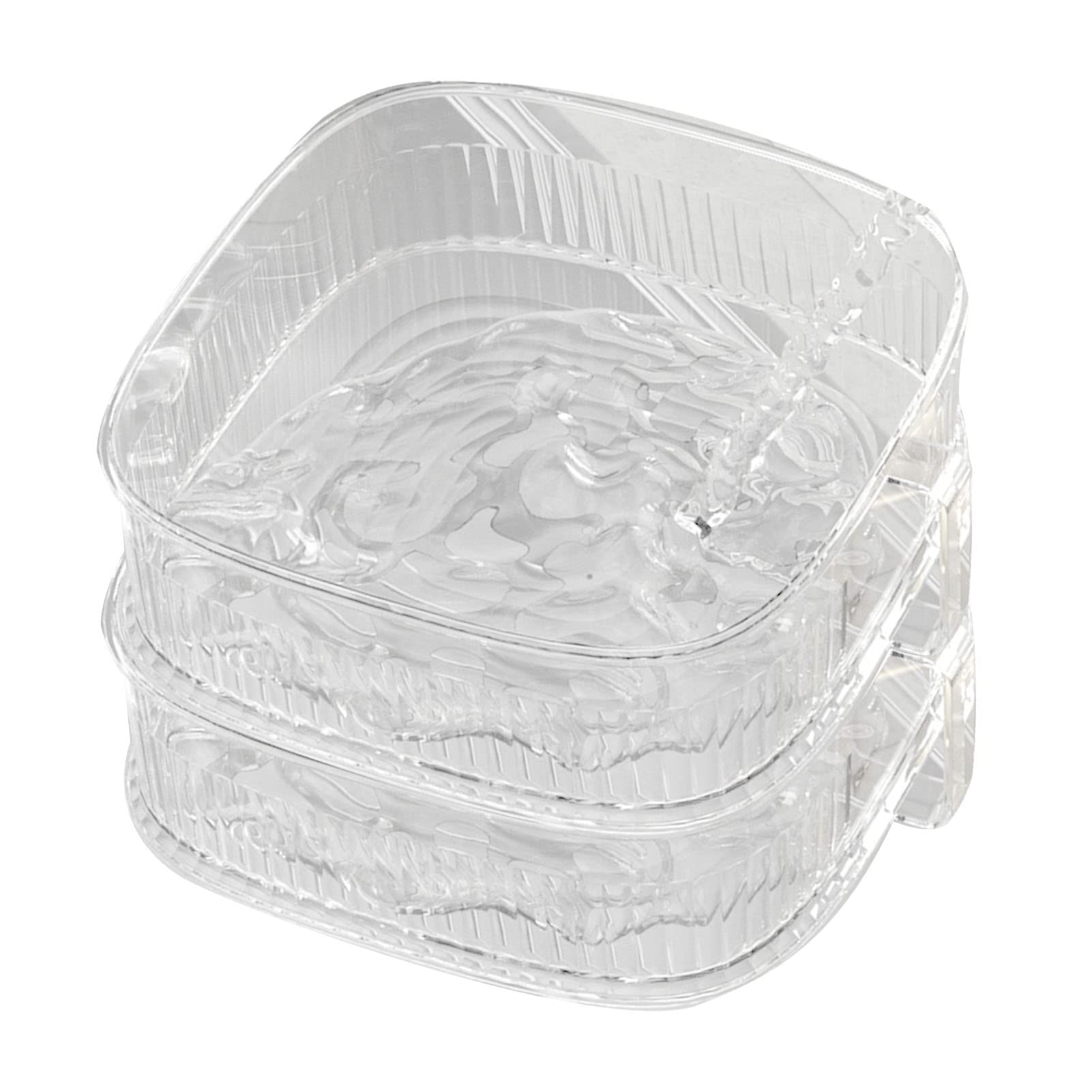 Copripiatto Trasparente Impilabile, Copri-alimenti Isolante per Avanzi di Verdure per Tavolo da, Plastica (2 livelli)