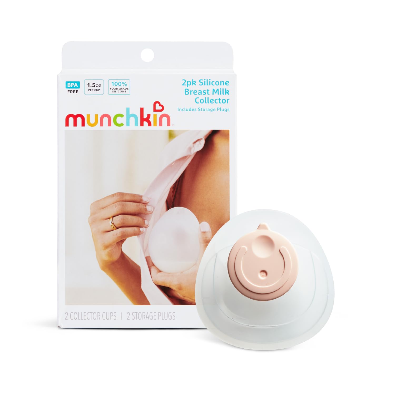 Munchkin Silicone Breast Milk Collector, Pink