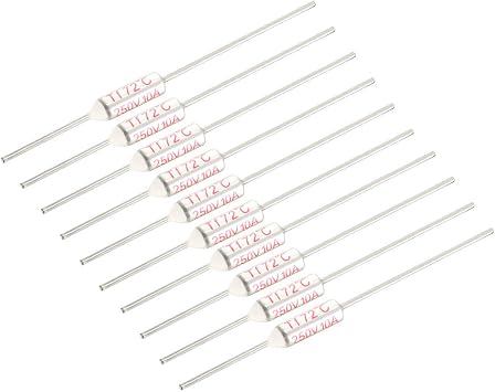 uxcell 250V 10A 72 Celsius Circuit Cut-off Temperature Thermal Fuse 10 Pcs