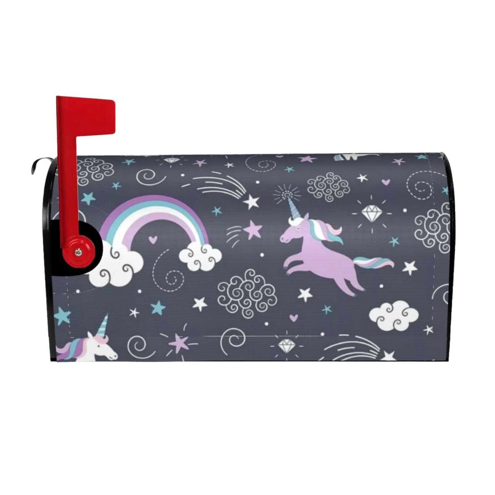 Cute Sea Animal Rainbow Print Mailbox Cover Wraps Post Letter Box Cover Decor For Outside Garden Yard Farmhouse Home