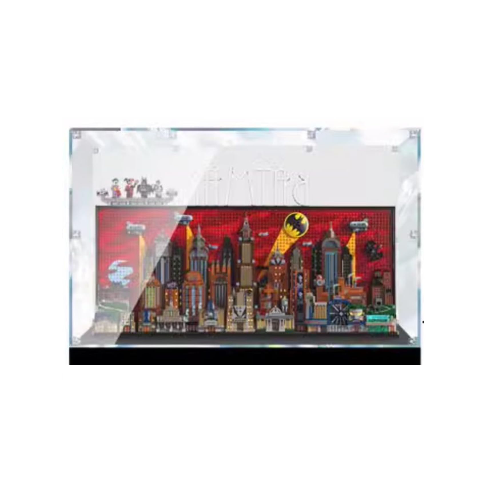 Display Case for Lego DC Batman: The Animated Series Gotham City, Dustproof Display Box Compatible with Lego 7627, Gift (Transparent A)