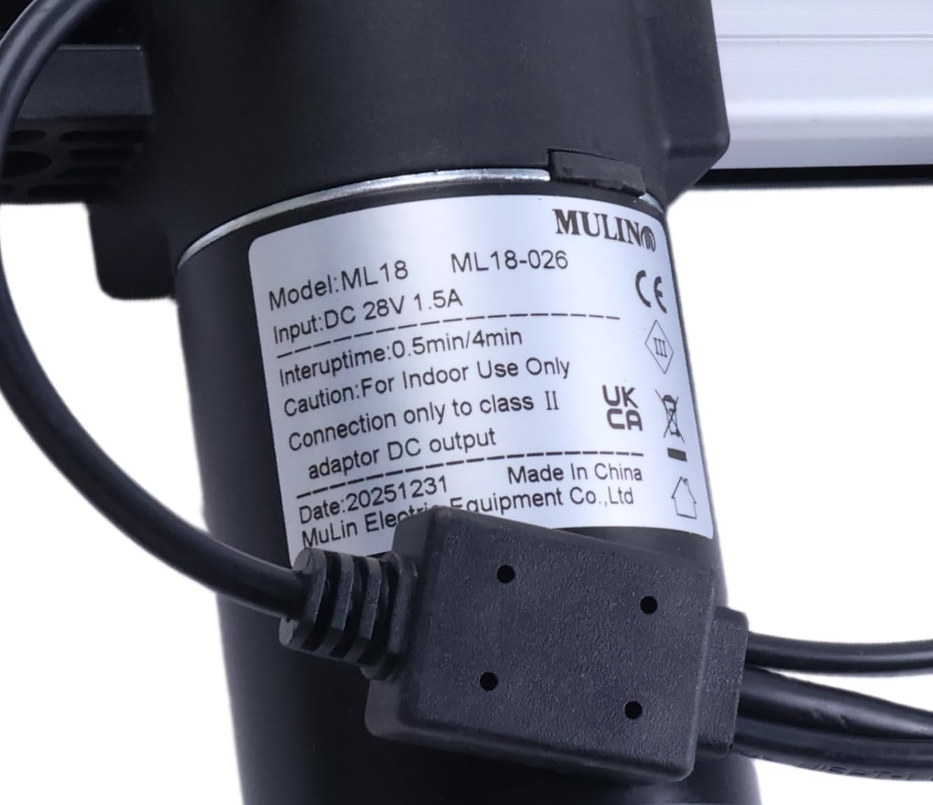 Electric Linear Actuator Motor Compatible with Mulin ML18-026 for Power Recliners Electric Sofas Lift Chairs ML8-175 & ML18-033