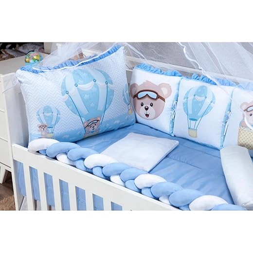 Kit Berço Sublimado12 Peças - Conforto e Estilo para o Enxoval do Bebê (Urso Baloeiro)