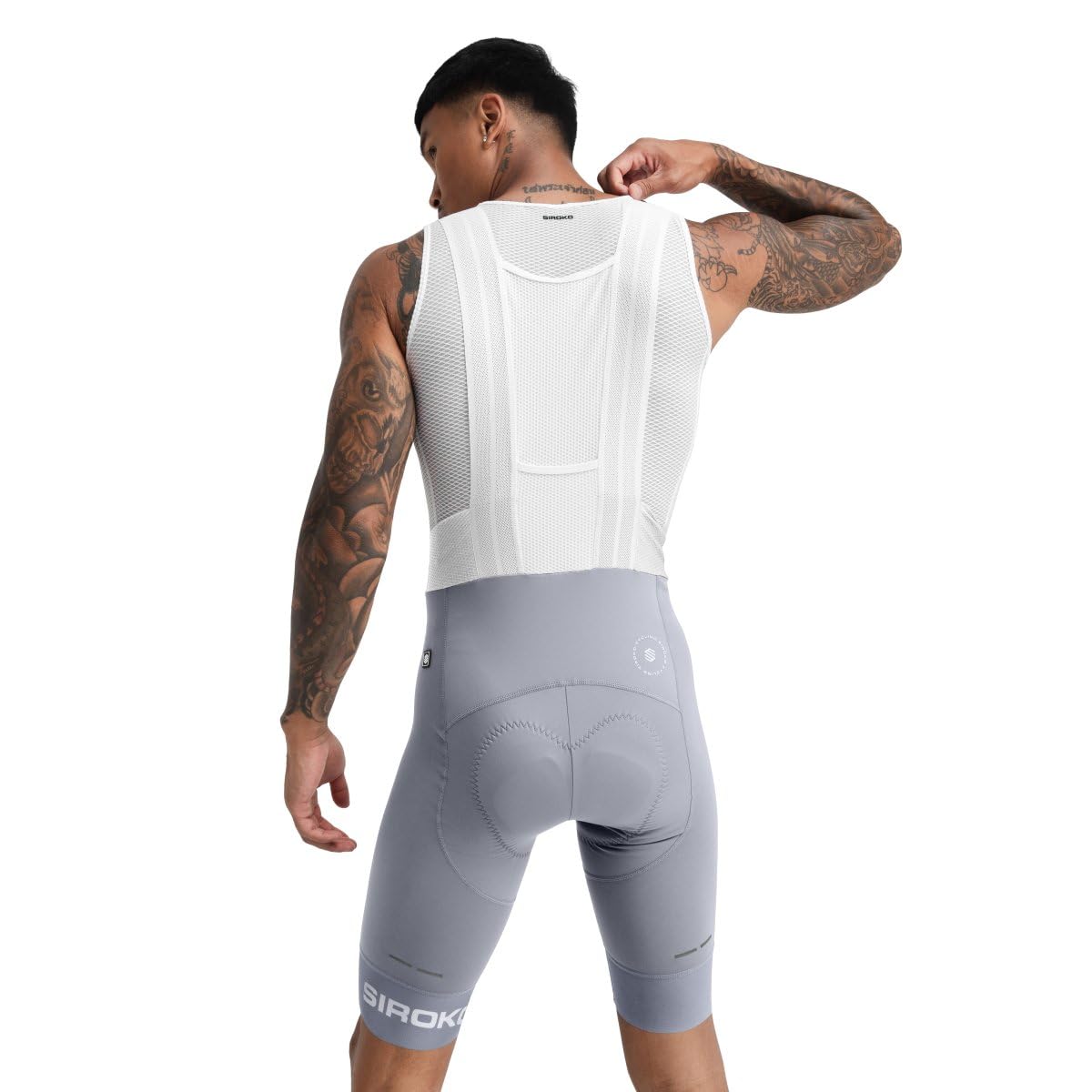 SIROKO Kurze BX Fahrrad-Trägerhose Herren Mehrbahnenschnitt Hohe Kompression Ultrafit Premium-Sitzpolster