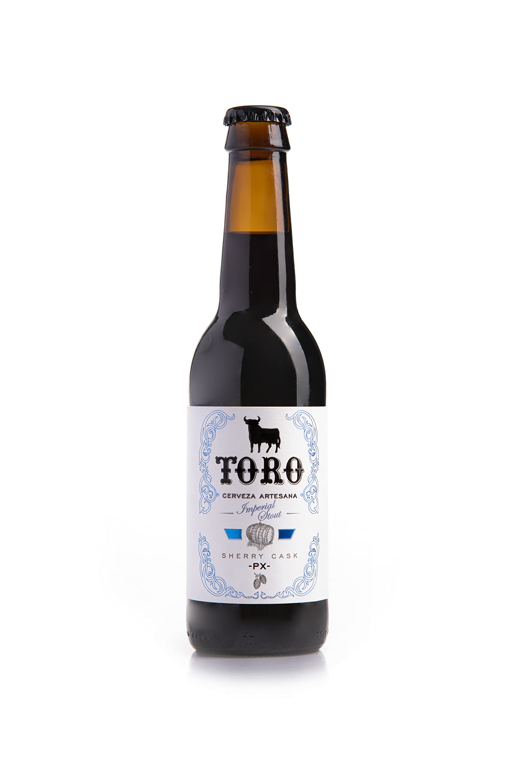 Cerveza TORO Imperial Stout Pedro Ximenez - Botellas de 33 cl. Cerveza Artesana Pilsen (11% alc. vol.). (24)