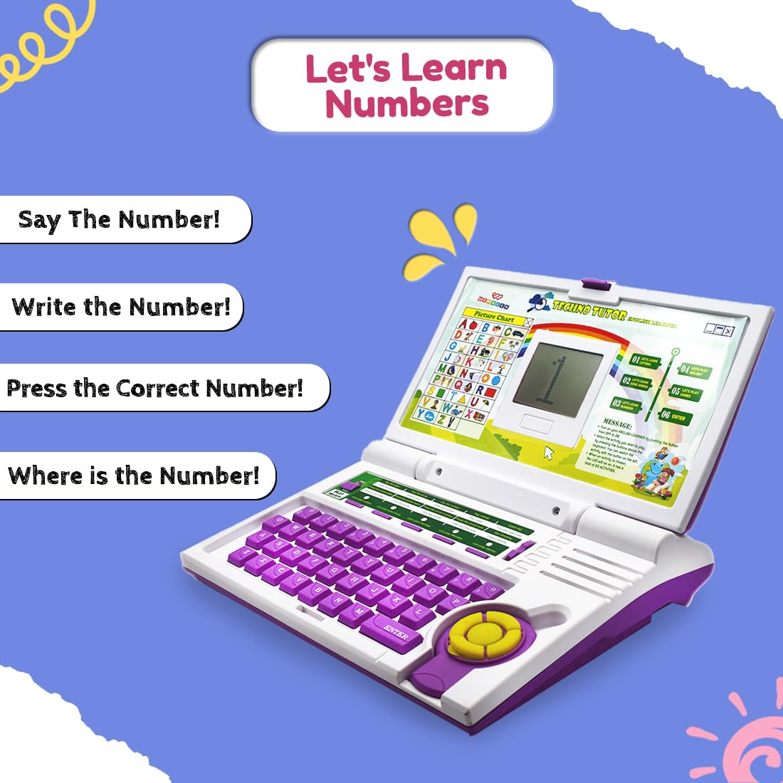 Wembley Laptop Computer Educational Kids Toys for 2 - 5 Years Boy | 20 Fun Activity Learning Toy for 2 3 4 5 Years Boys and Girls Now Learn Letter, Words, Mathematics, Games, Music, Logic, Memory Tool 15 61XyKyGWCvL. SL1100