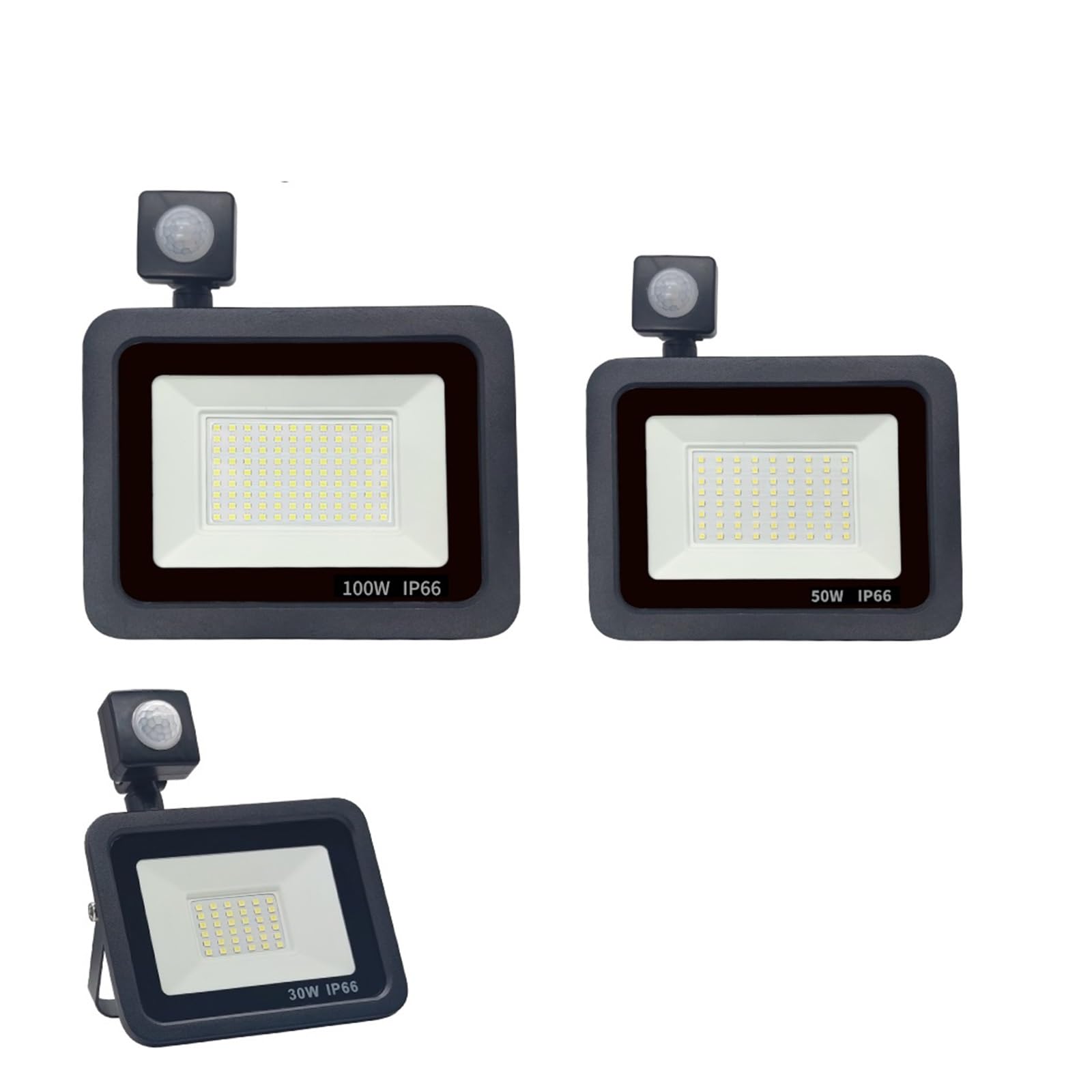 Czujnik Ruchu PIR LED Światło Halogenowe Zewnętrzne Warterproof Reflektory 100W 50W 30W Reflektor Ścienny Oświetlenie Zewnętrzne,RozśWietl Szerszy Obszar(Warm light-3000K,50W)