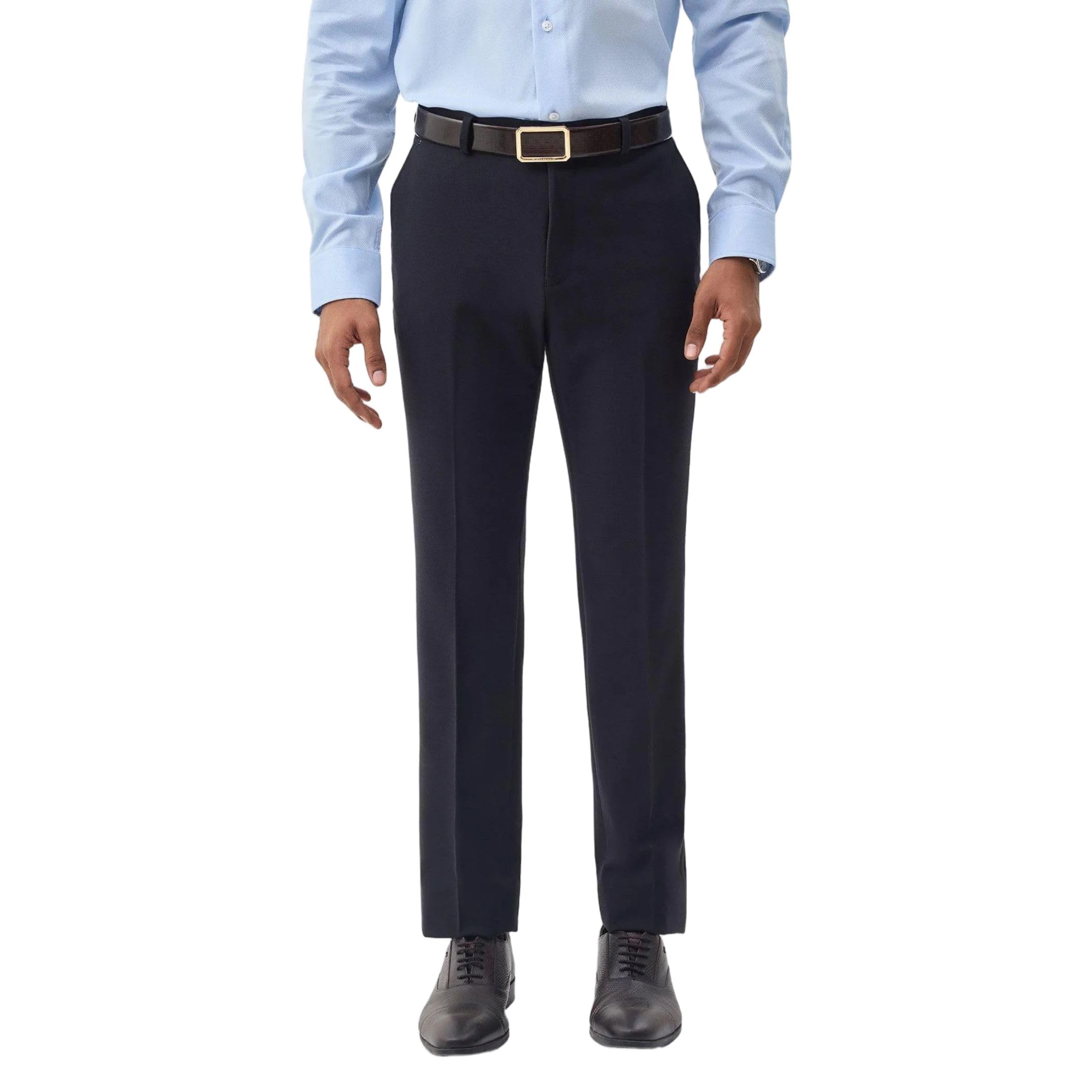 blackberrys Men's Textured Brown Slim-Fit Trousers |Office Wear & Casual Wear-picture-22