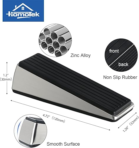 Miniatura 2 de HOMOTEK Topes de puerta de cuña más fuertes, tope de puerta resistente para la parte inferior de la puerta, hecho de aleación de zinc, se adapta a