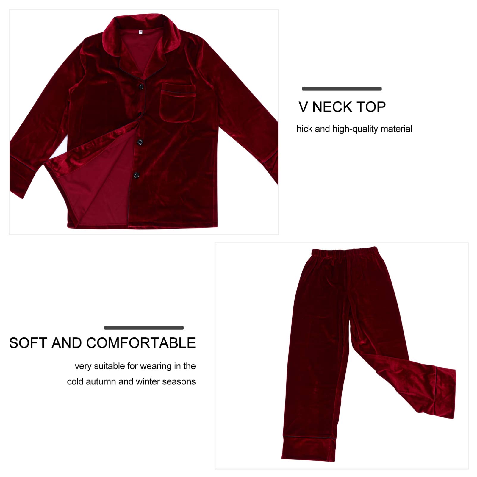 SOIMISS Conjunto de Pijama de Mujer para Invierno, Ropa de Dormir Cálida y Cómoda de Poliéster y Spandex, Manga Larga Adecuado para Temporadas Frías