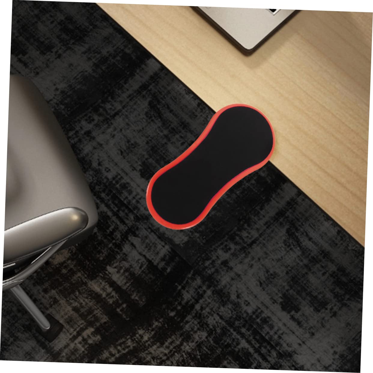 jojofuny 2 Pezzi Poggiapolsi Ergonomico da Scrivania in Gomma e Cotone, Design Leggero Portatile, Supporto per Polso Ufficio e Viaggio Rosso
