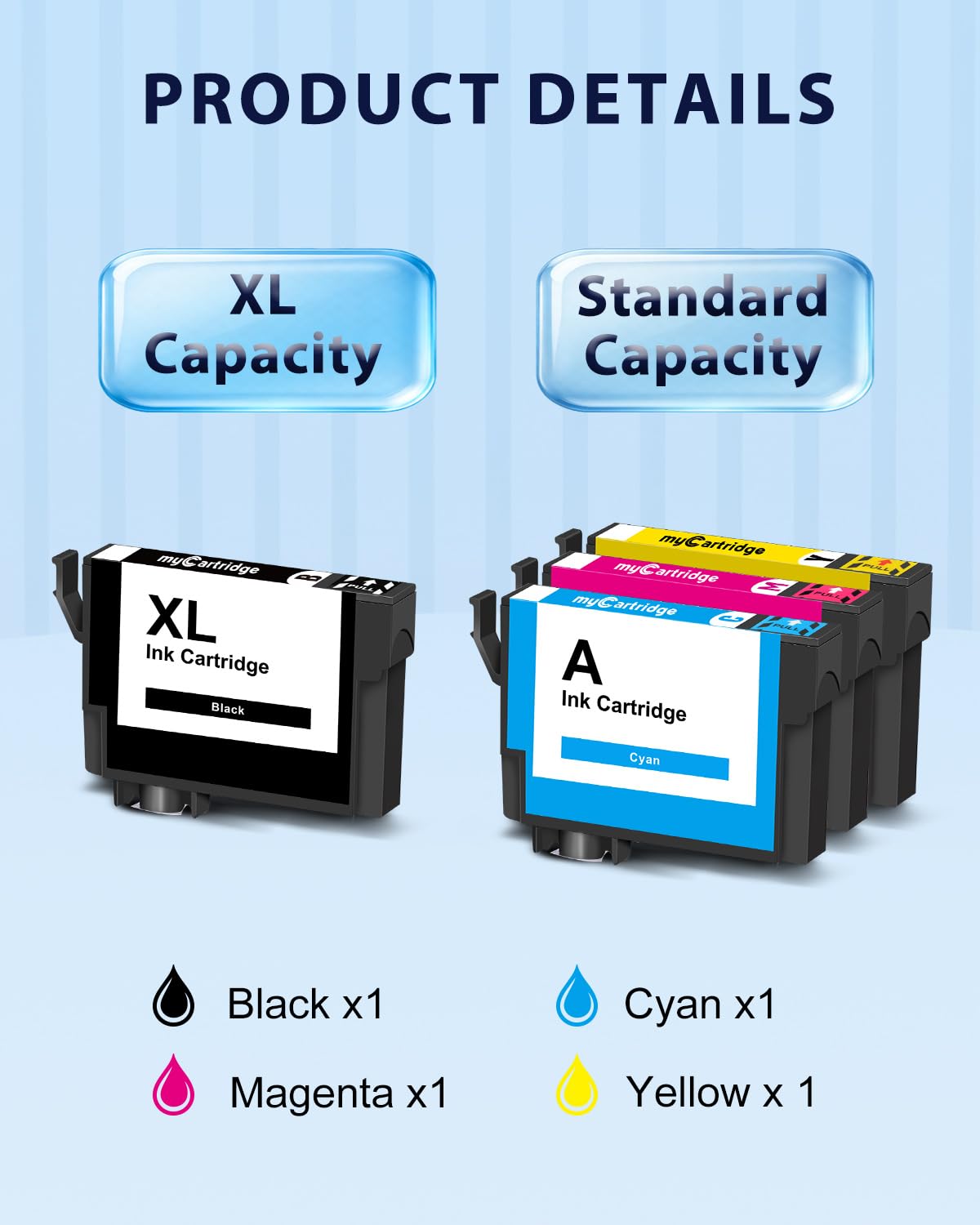 Condition photo showing New/Like New for mycartridge remanufactured ink cartridges replacement for 232xl ink cartridges combo pack compatible with xp-4200 xp-4205 wf-2930 wf 2950 printer,4 pack (bk/c/m/y)