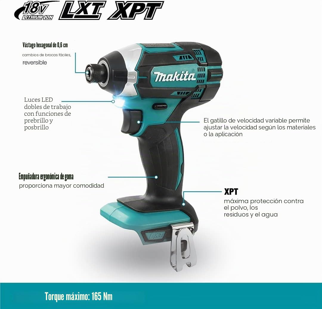 Makita 0088381699099 Atornillador de Impacto, 18 V, Azul