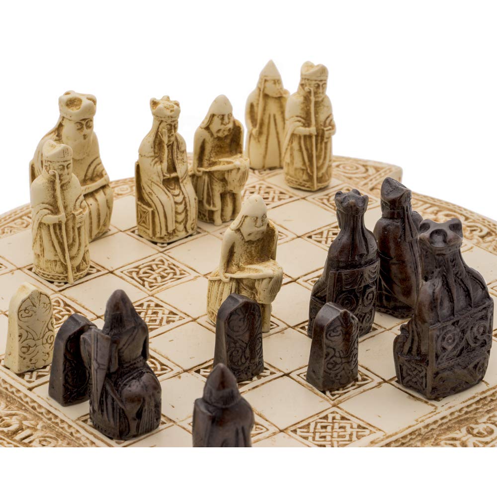 The Regency Chess Company Ltd, England Isola di Lewis Compatto Celtico Set di Scacchi 9 Pollici in Avorio