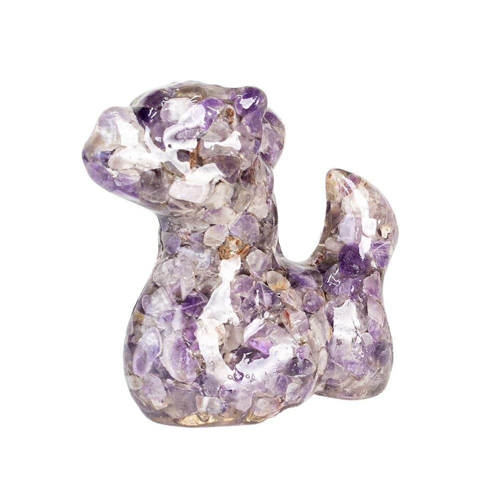 HUFFA Resin Dragon Ornaments - Natural Crystal Decorative Figurines for Home, Office, and Desktop Decor(Dreampurple)