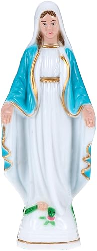 Miniatura 1 de PRETYZOOM Estatua de Virgen María que brilla en la oscuridad, estatua de Nuestra Señora de Gracia, figuras religiosas católicas luminosas para