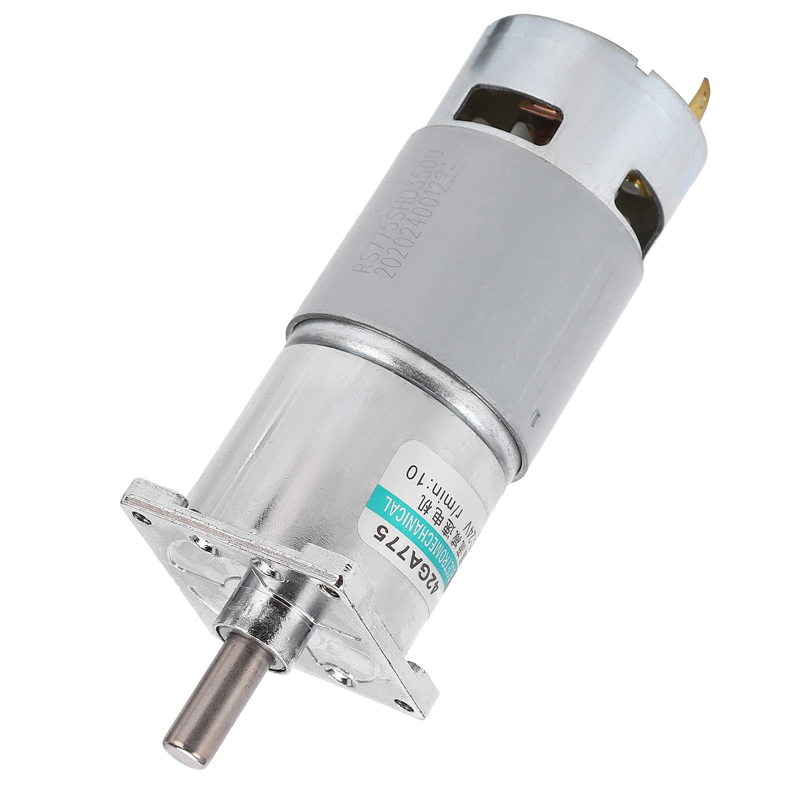 Cocoarm DC-Getriebemotor, Kupfer-Geschwindigkeitsreduzierungsmotor, 24 V, 50 U/min Im Uhrzeigersinn, CCW-Geschwindigkeit, Alle Metallgetriebe, Hohe Geräuscharmut, für Intelligente Türschlösser, (50