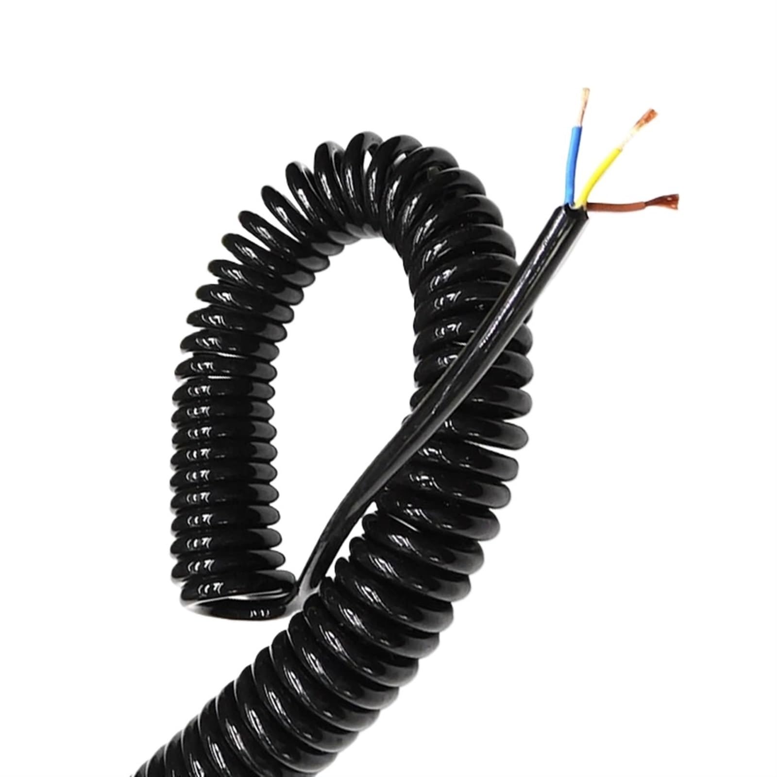 XIAOCLI Black Multi 2/3/4/6/8 Core Wire Spring Spiral Cable Pins 0.2mm0.5mm1.5mm Power Cord Can Extend The Tensile Wires(8 Core,STRETCH 1.2 METER_17 AWG 1.0MM)