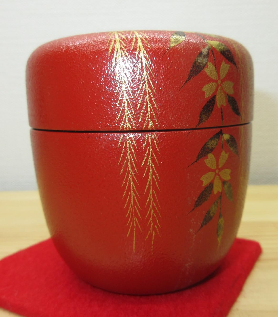 送料込【逢絢亭・新品】茶道具 大棗 山中塗 ボカシ塗 枝垂桜蒔絵 木製 中村宗悦 Amazon｜ノーブランド品【逢絢亭】茶道具棗中棗山中塗叩塗しだれ