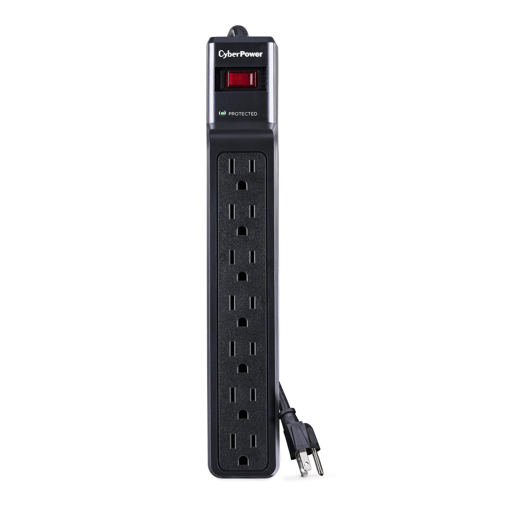 CyberPower CSB706 Essential Surge Protector, 1500J/125V, 7 Outlets, 6ft Power Cord