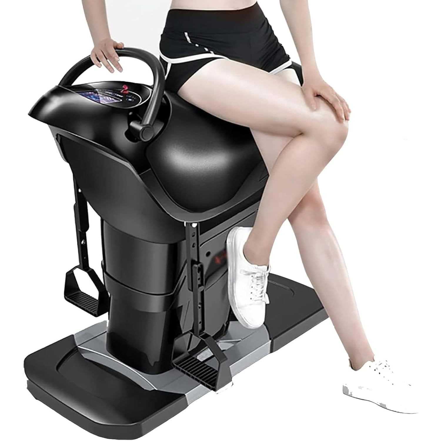 HKFGSHOP Simulation Horse Riding Fitness Machine, Indoor Electric Abdominal Exercise Machine, with LCD Display, Capacity 330lbs/20 Speeds/Safety Switch, Calorie Monitoring, Exercise Waist, Abdomen