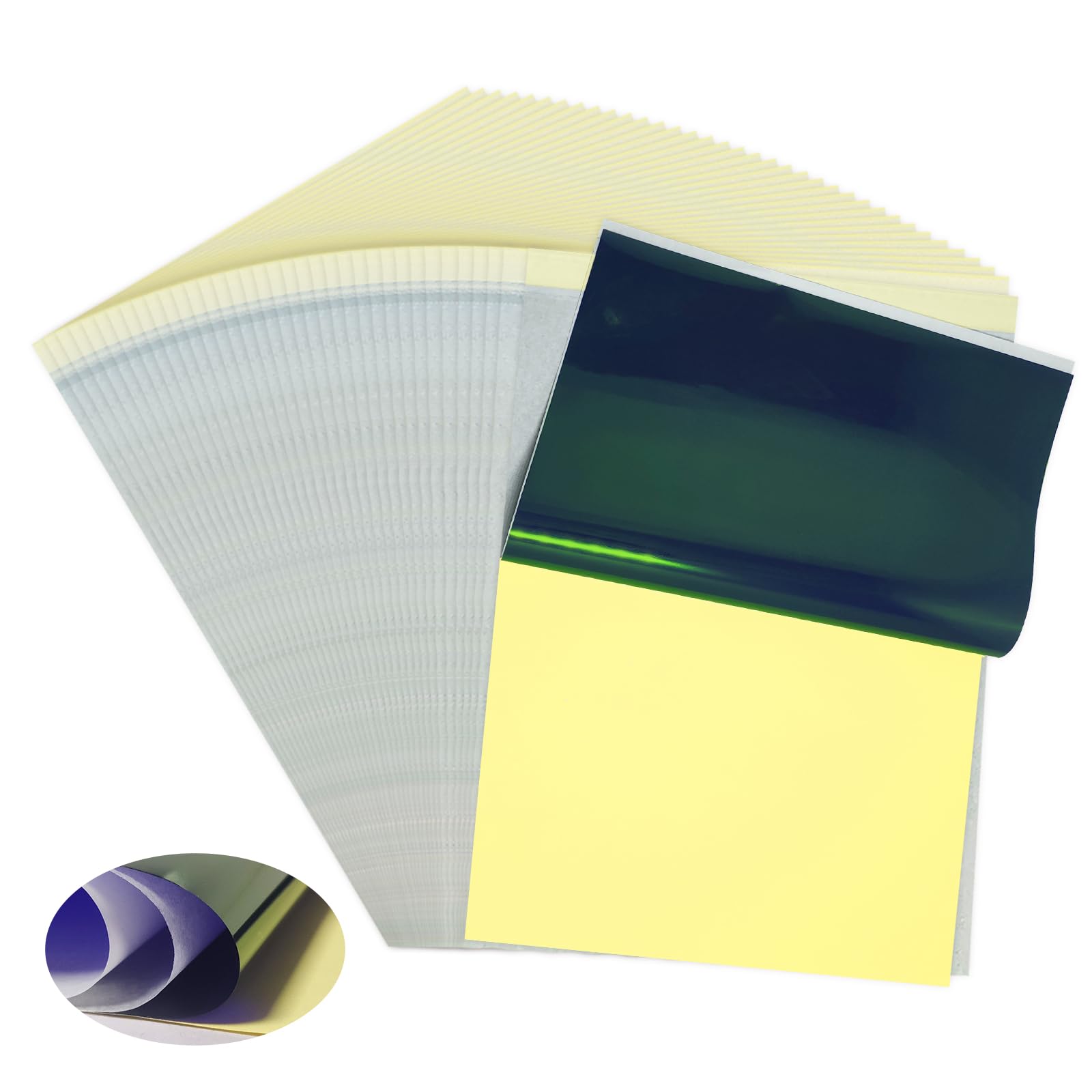 UTOCLEC Tattoo Transferpapier 50 Blätter A4 - 4-lagig Wasserlöslich