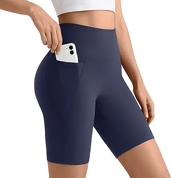 Womens ButterLuxe Biker Shorts 6Inches - High Waisted Elastic Workout Running Gym Volleyball Spandex Yoga with Pockets