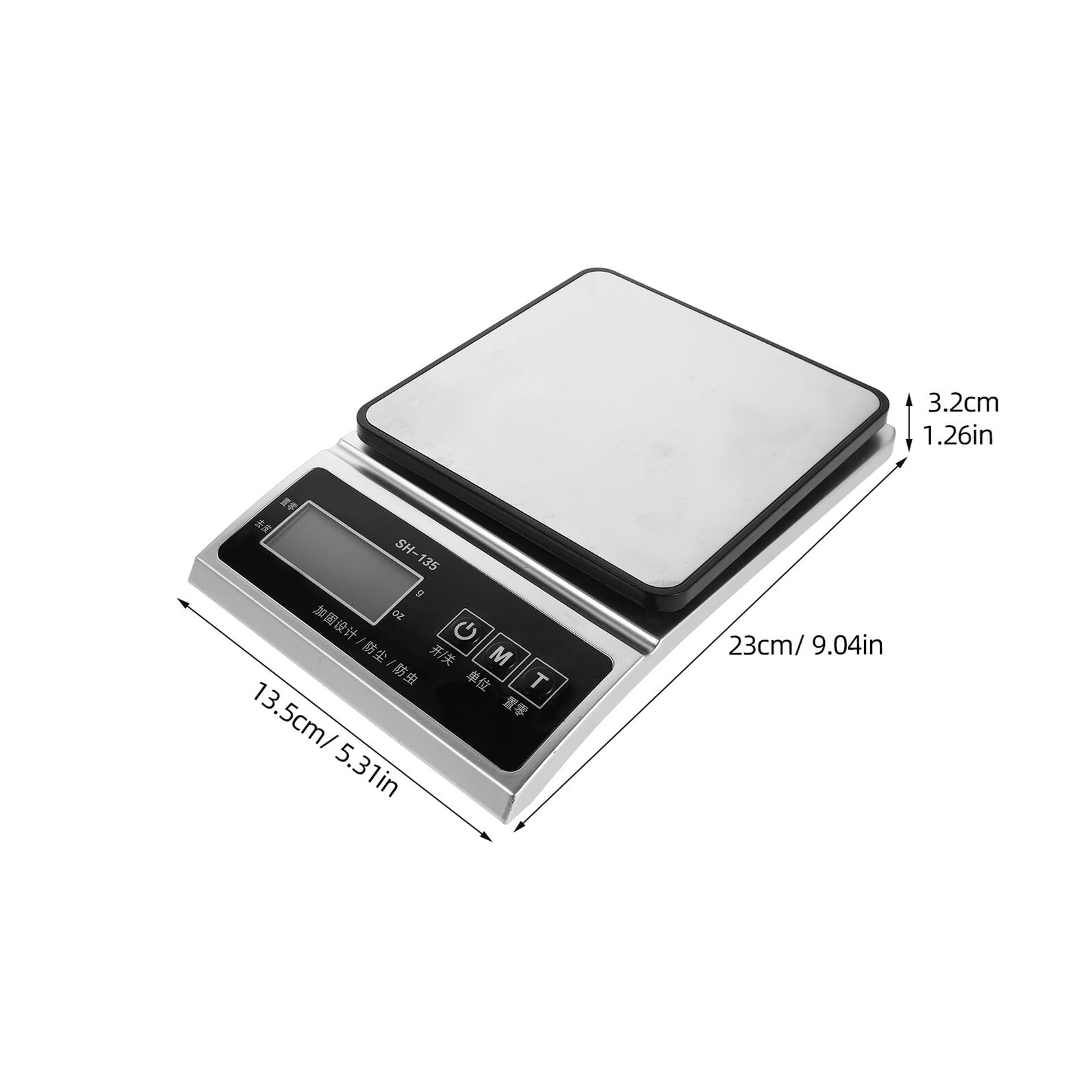 SHINEOFI Báscula de Cocina Digital de Alta Precisión 3 Kg Superficie de Acero Inoxidable Mini Báscula Electrónica Portátil para Hornear y Pesar Alimentos sin Batería Modelo 400A