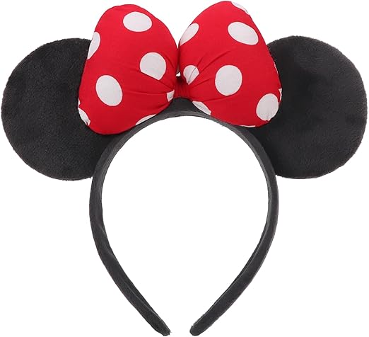 Mouse Ears Headbands with Bow Minnie Ears Cosplay Costume Hair Accessories for Women Girls Birthday Party Decoration