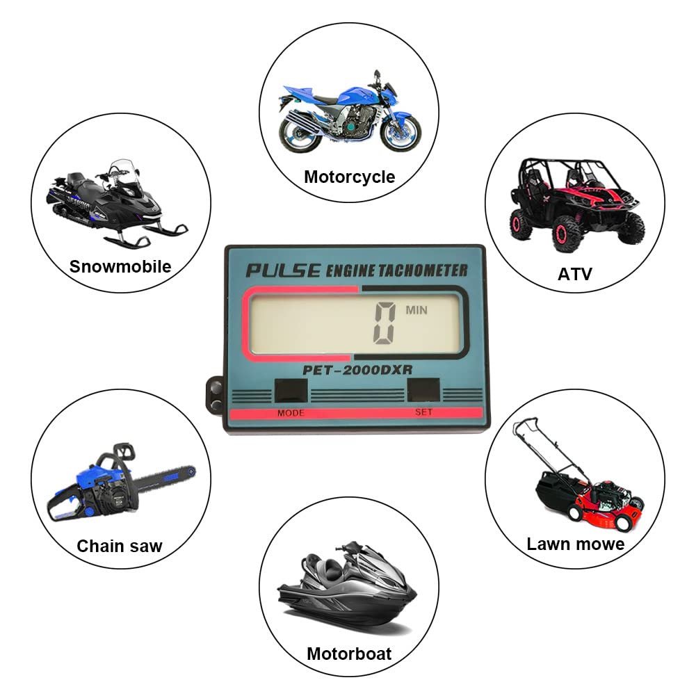 Tachimetro digitale con contaore, contagiri induttivi 2/4 tempi per moto, spazzaneve motocross, tosaerba, generatore, motosega